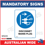 MANDATORY SIGN - MS045 - DISCOUNT MAINS PLUG 